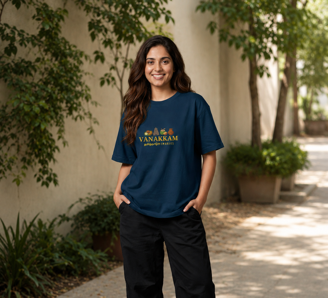 Regular Oversized T-Shirt: Vanakkam!