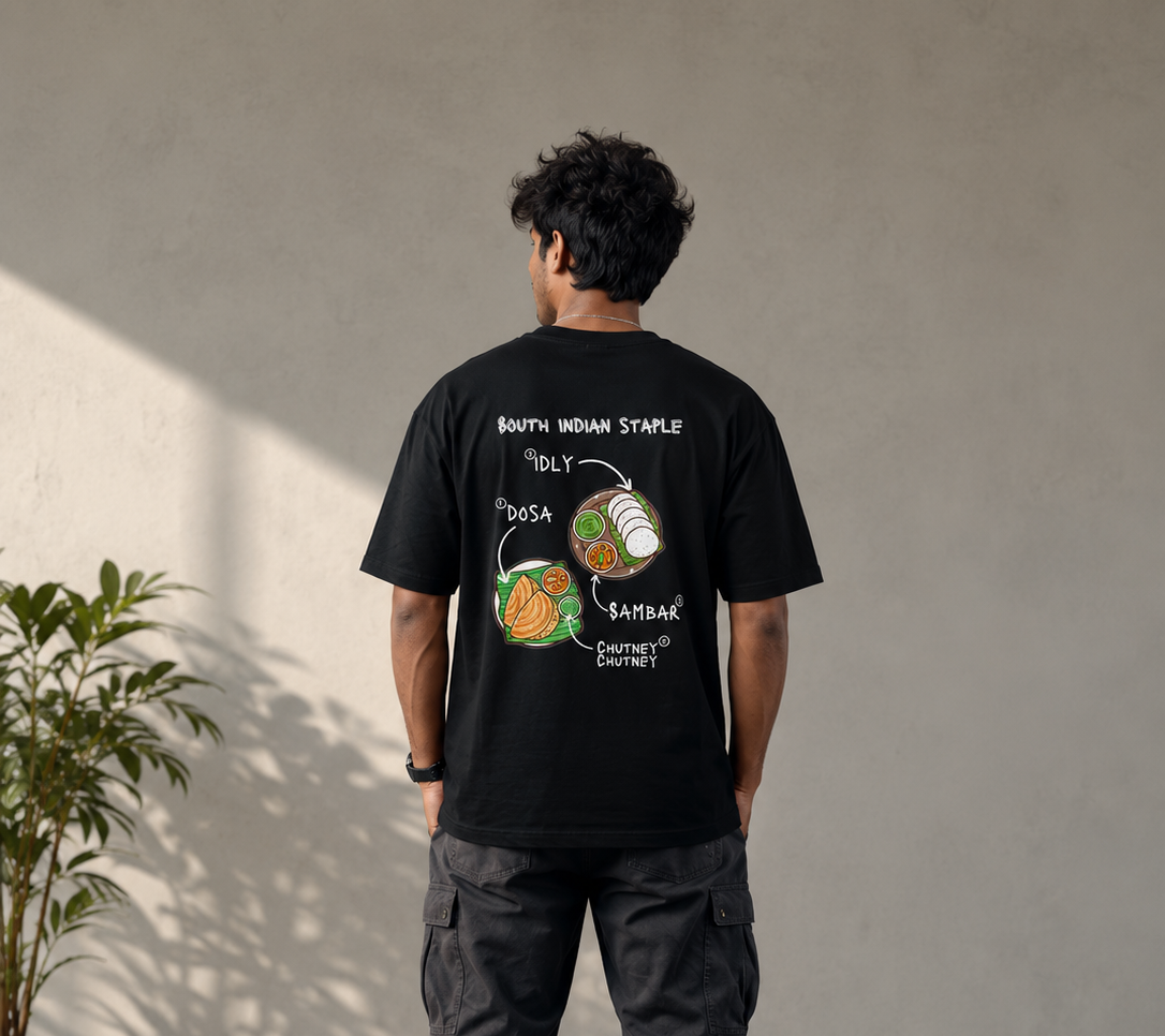 Regular Oversized T-Shirt: Dosa Idly Sambar Chutney