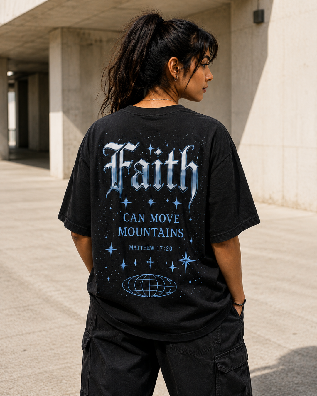 Oversized T-Shirt: Faith Can Move Mountains